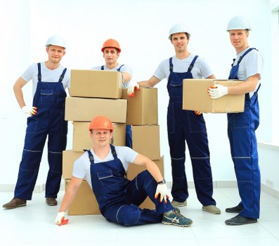 Removal team handling boxes and furniture in a Botanybay residential move