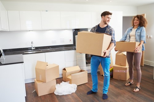 Organized household items placed in storage for seasonal use
